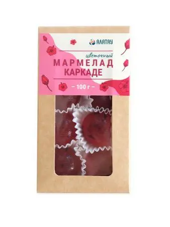 Мармелад цветочный Каркаде в крафтовой упаковке 100 г Мармелад цветочный Каркаде в крафтовой упаковке 100 г