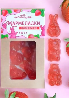 Мармелад без сахара земляничный, 80 г Мармелад без сахара земляничный, 80 г