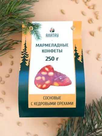 Мармелад сосновый с Кедровыми орешками, 250 гр